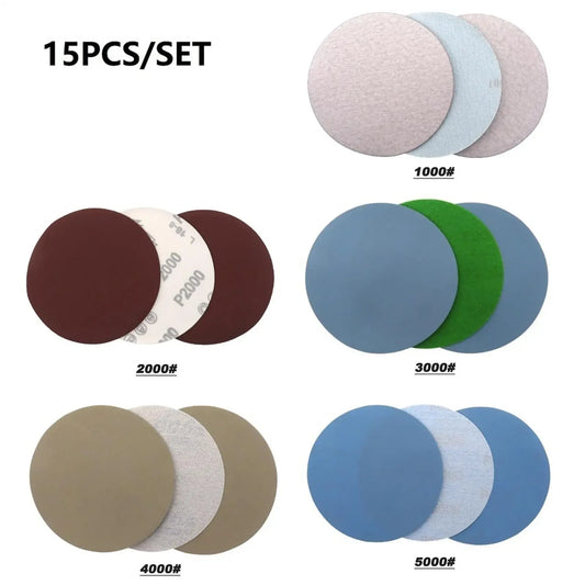 15PCS 5 Inch Sanding Discs Orbital Sander