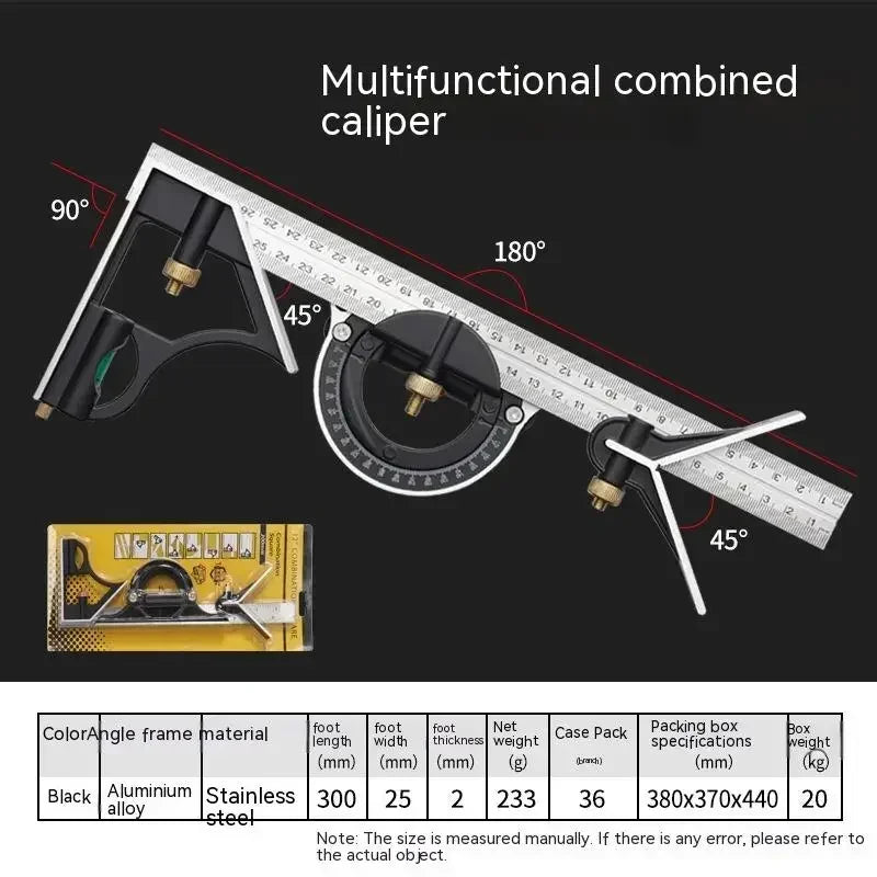 3 In 1 Square Angle Ruler Set
