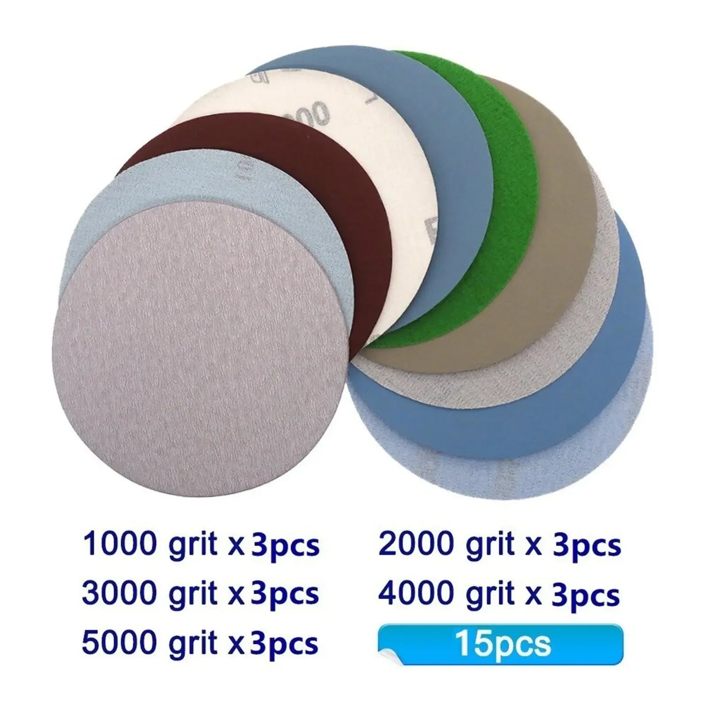 15PCS 5 Inch Sanding Discs Orbital Sander